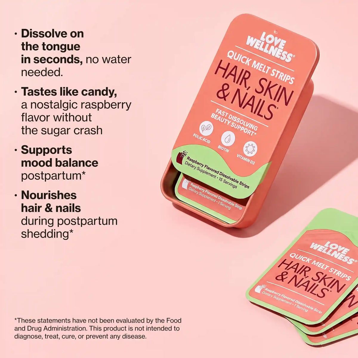 HAIR, SKIN & NAILS* Quick Melt Strips - 1 Pack